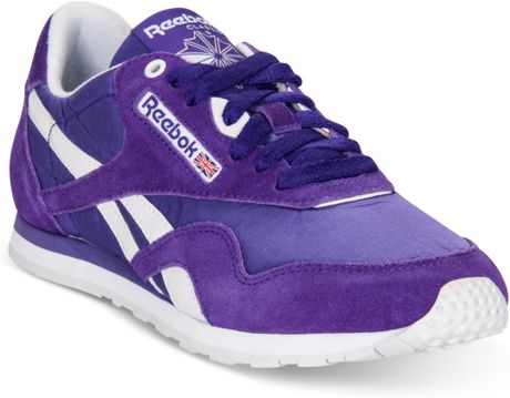 reebok classic legacy trainers in grey and purple