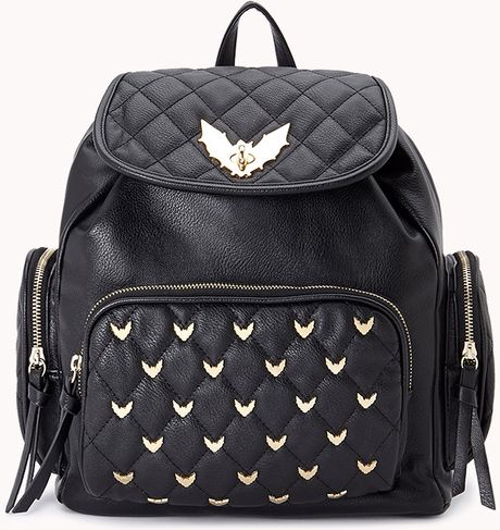 Forever 21 Batty Babe Faux Leather Backpack in Black | Lyst