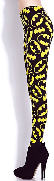 Forever 21 Batman Leggings in Yellow (Blackyellow) Forever 21 Batman Leggings in Yellow (Blackyellow)