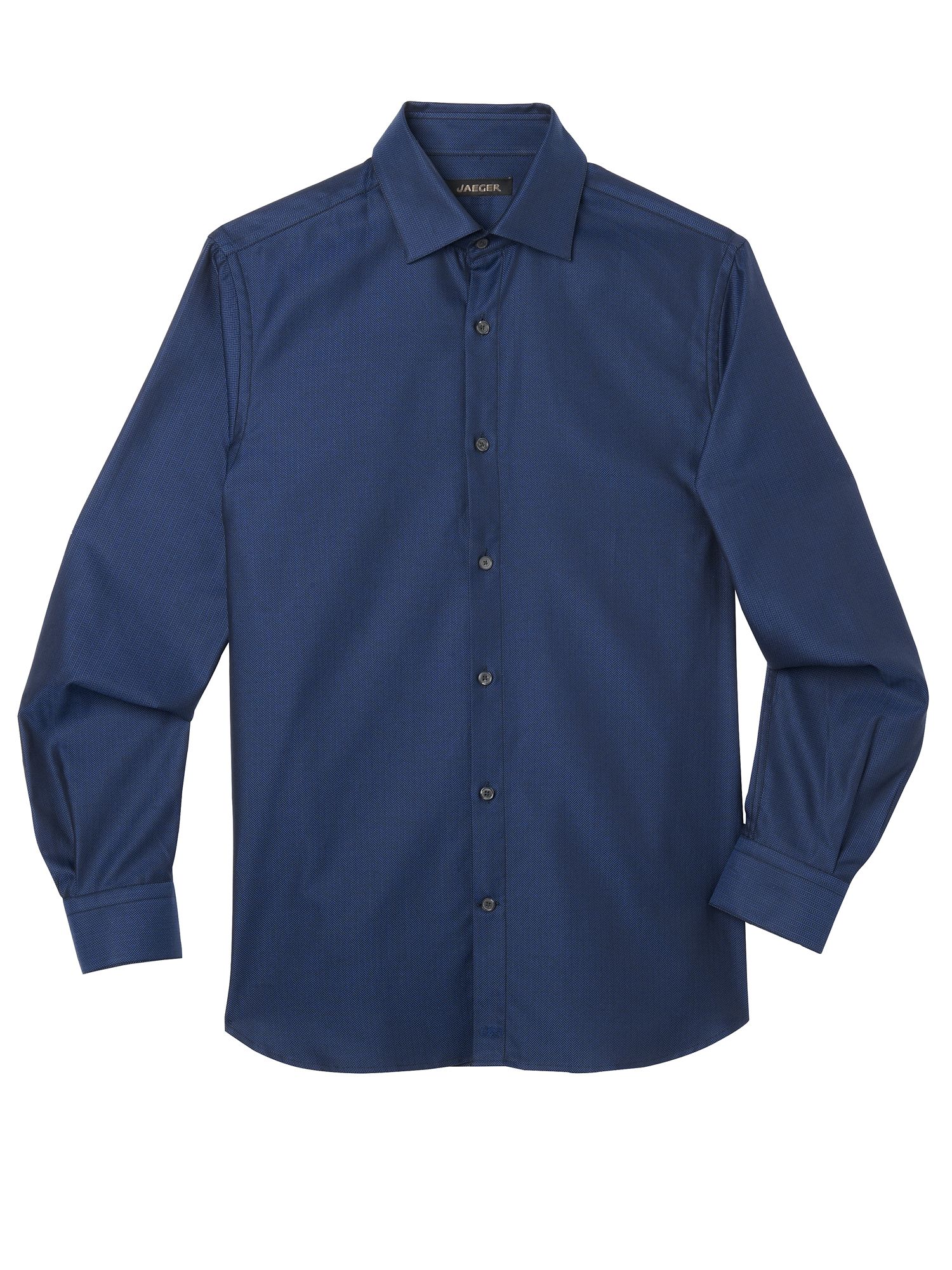 Jaeger Navy Herringbone Shirt in Blue for Men (Navy) Lyst
