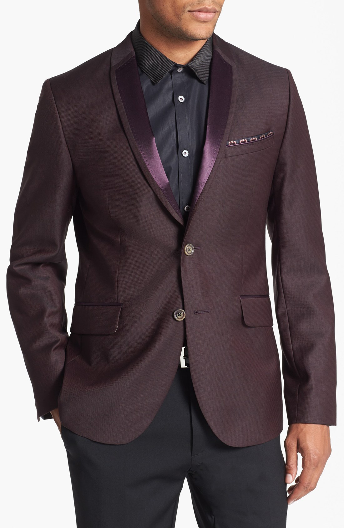 Ted Baker Bianka Wool Blend Shawl Collar Sportcoat in Purple for Men (Dark Red) | Lyst