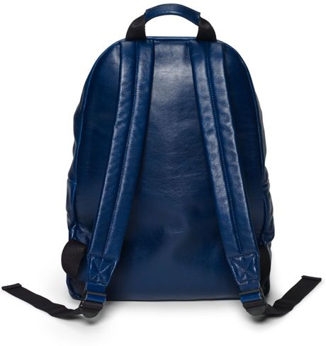 Club Monaco Slim Leather Backpack in Blue for Men (Navy) | Lyst