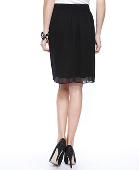 Forever 21 Knee Length Chiffon Skirt in Black Forever 21 Knee Length Chiffon Skirt in Black