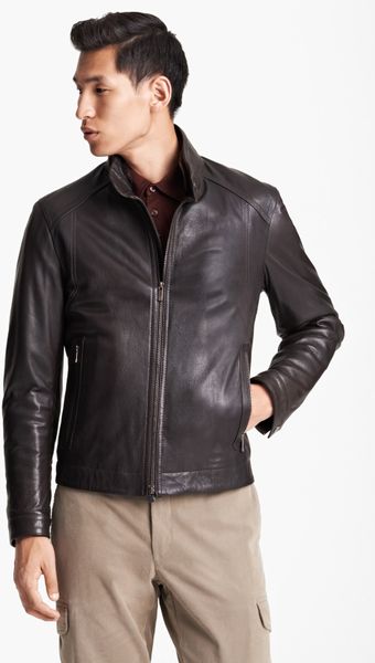 zegna sport leather jacket