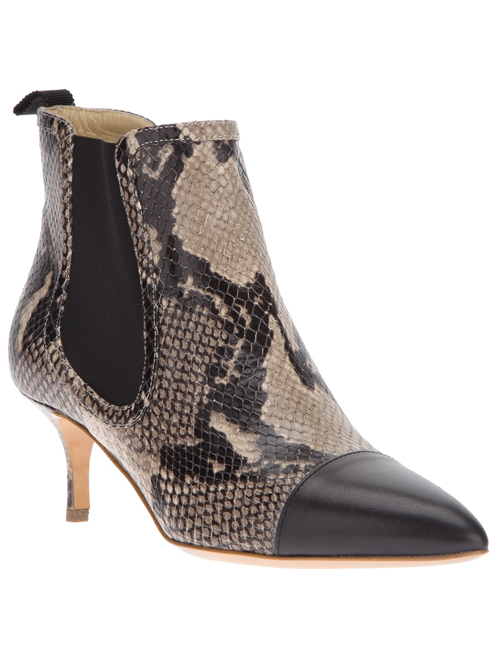 snake skin ankle boots