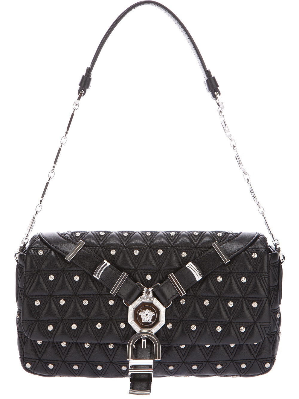 Versace Chain Strap Bag in Black | Lyst