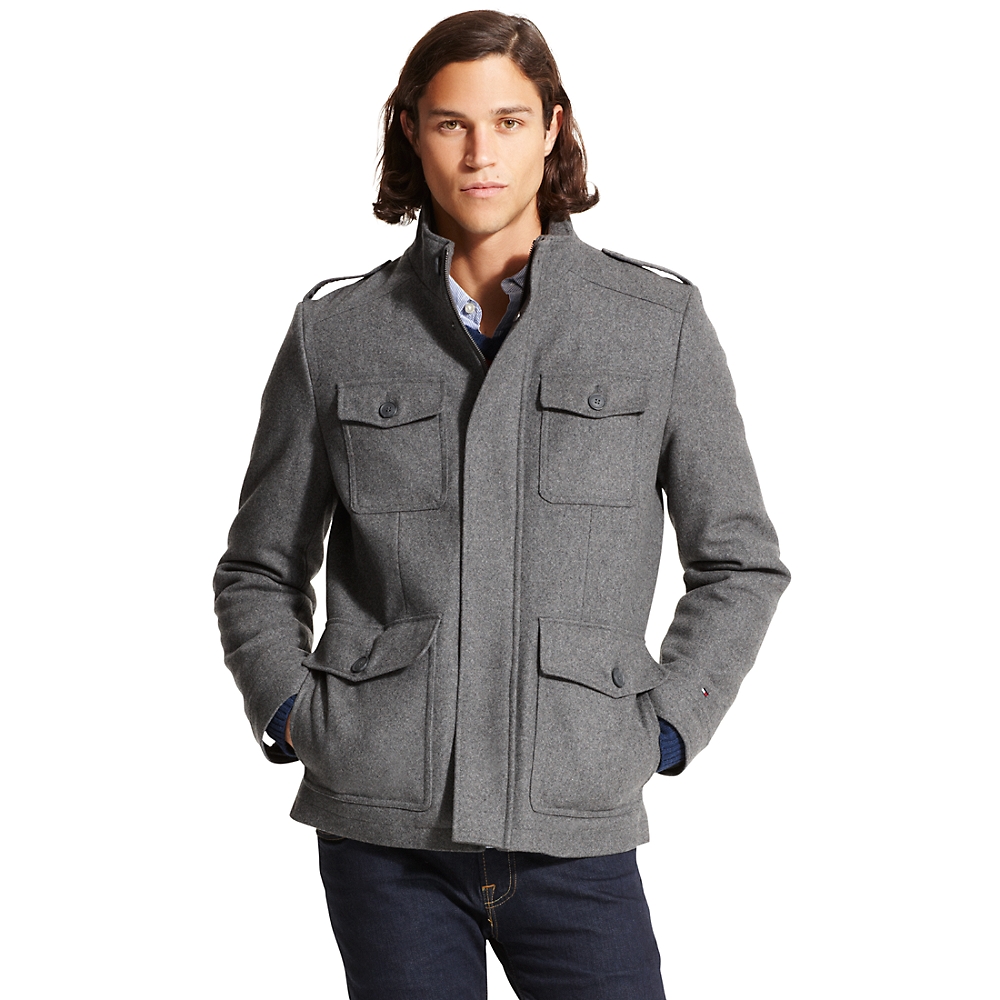 Tommy Hilfiger 4 Pocket Military Jacket in Gray for Men (LT GREY) Lyst
