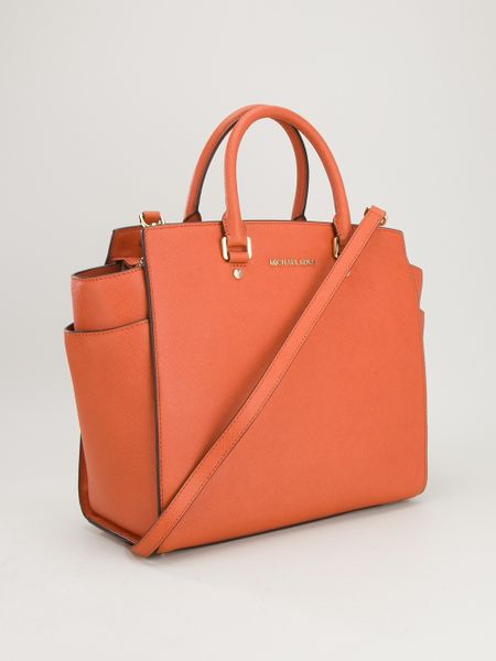 Michael Michael Kors Selma Large Tote Bag in Orange (yellow & orange)