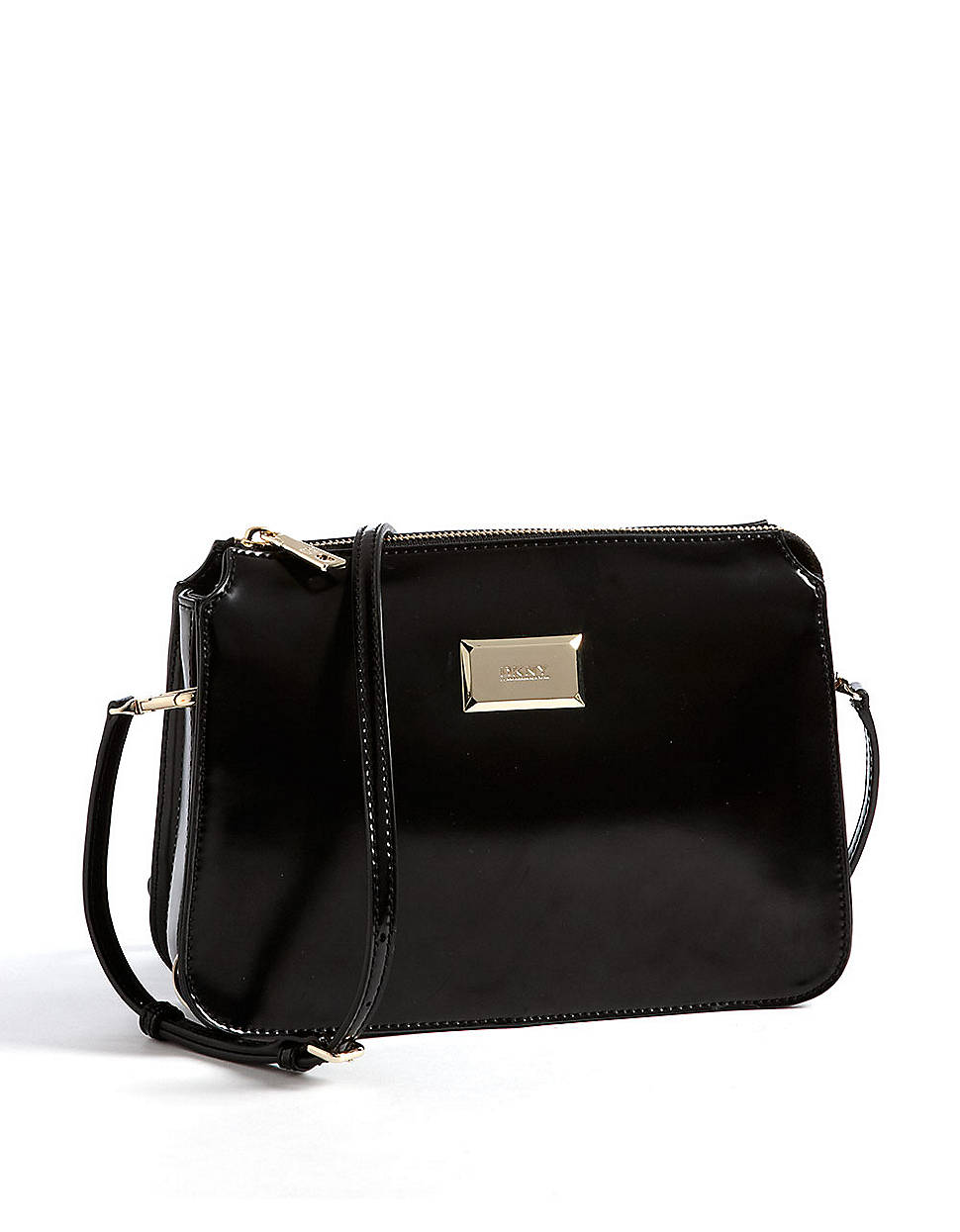 Dkny Patent Leather Crossbody Bag in Black | Lyst