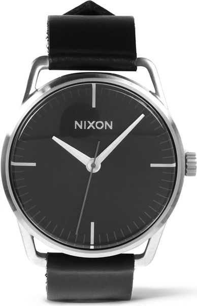 Nixon Mellor Black Leather Strap Watch in Black for Men | Lyst