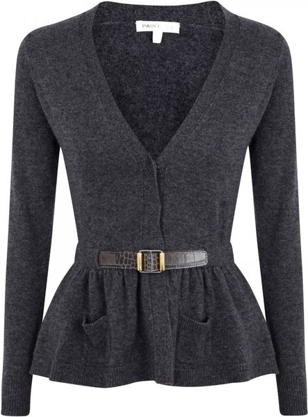 grey fine knit cardigan