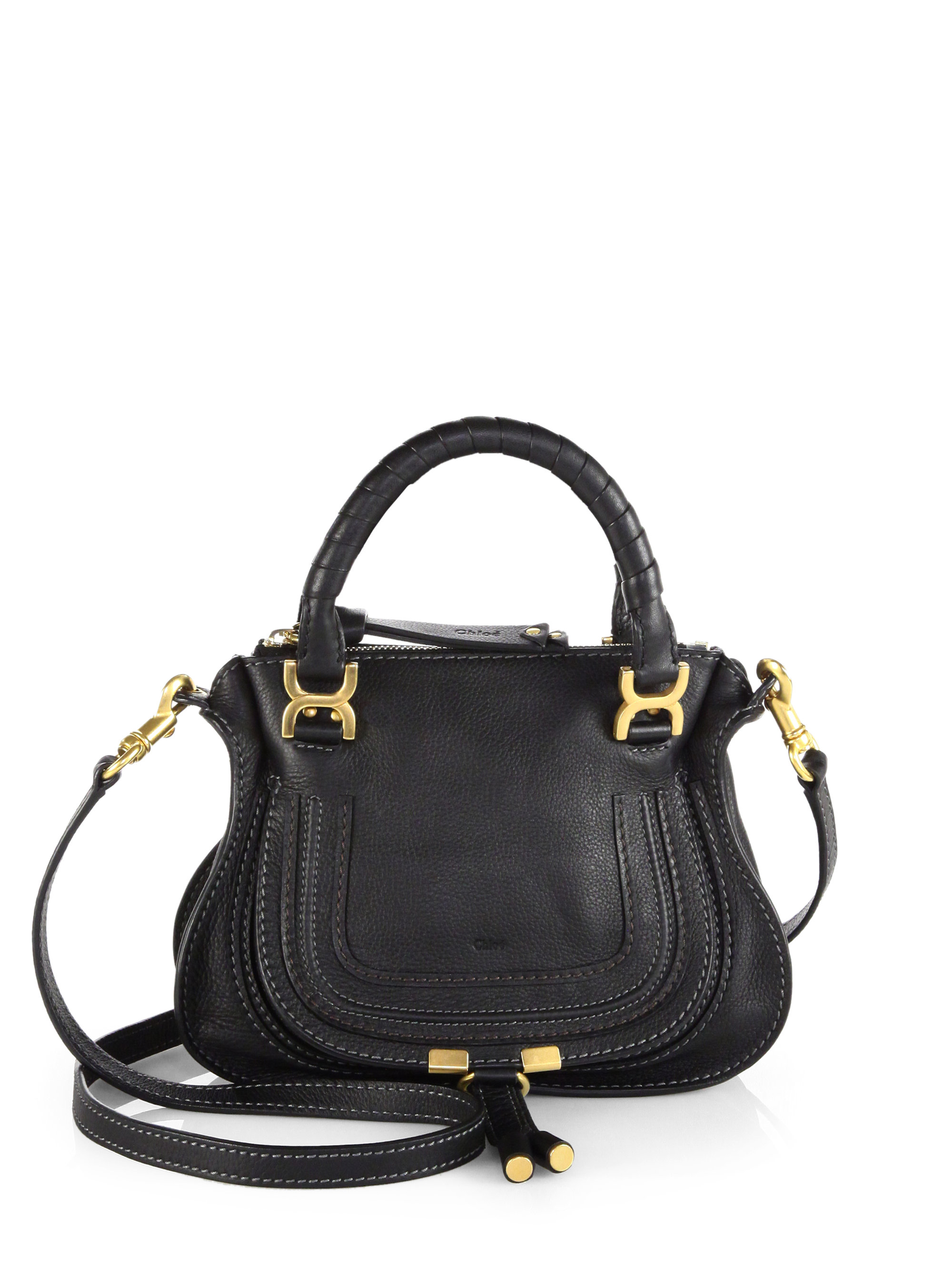 Chloé Marcie Mini Crossbody Bag in Black | Lyst