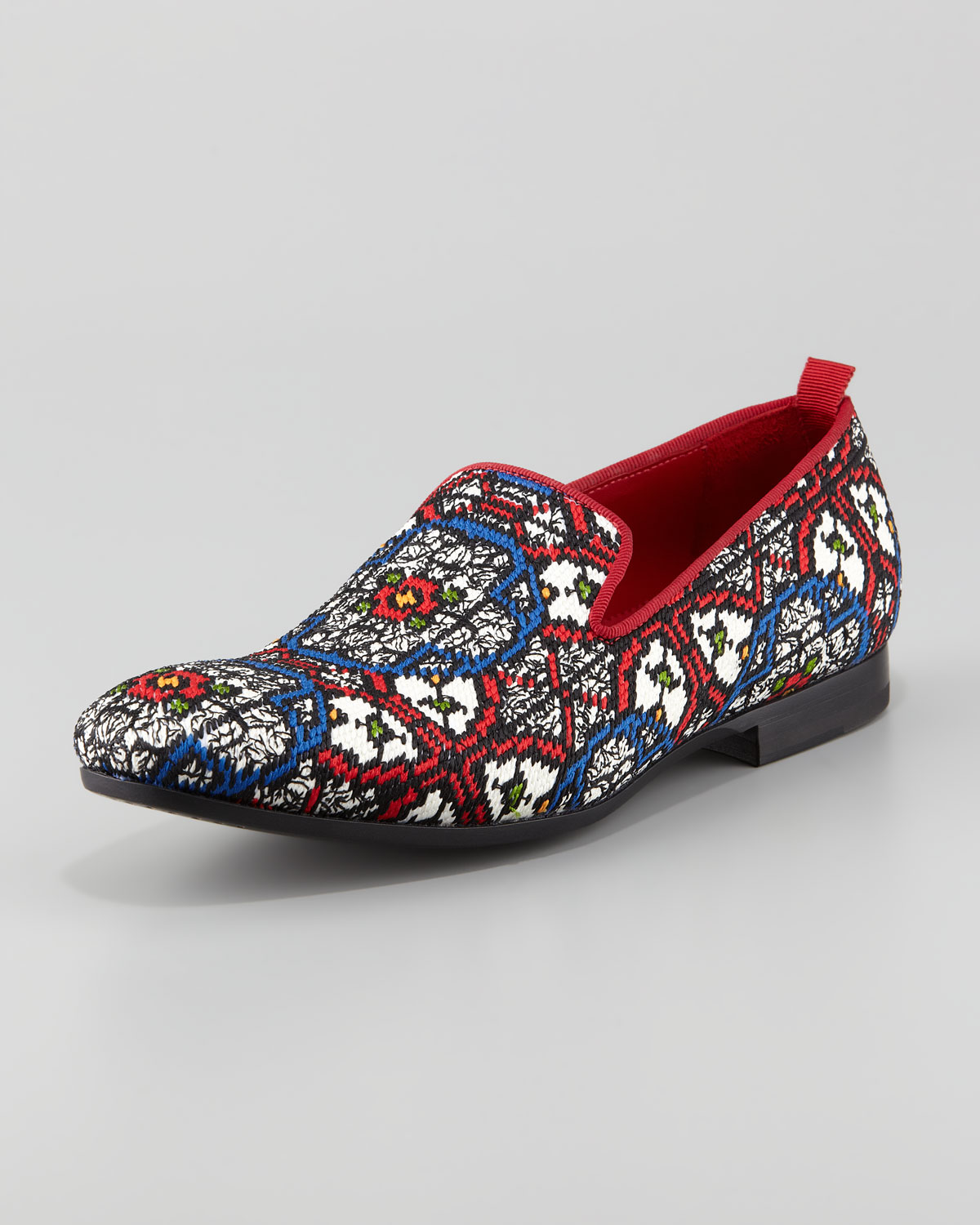 Alexander Mcqueen Mens Needlepoint Runway Slipper in Multicolor for Men