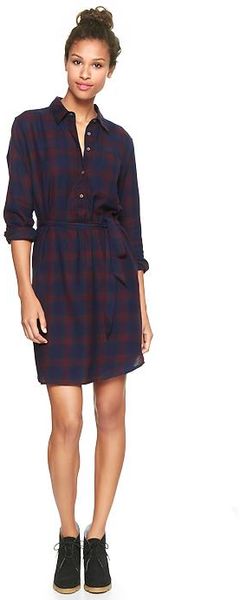 gap flannel shirt dress
