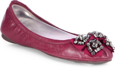 tory burch purple ballet flats