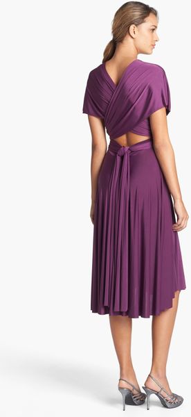 Twobirds Bridesmaid Twobirds Convertible Jersey Gown in Purple ...