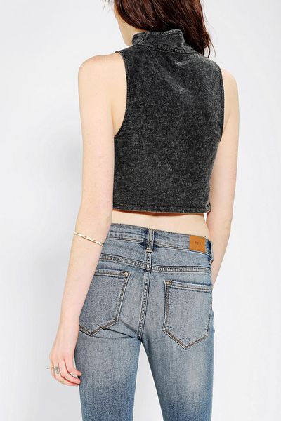 Urban Outfitters Aaliyah Mock Neck Tank Top in Black | Lyst