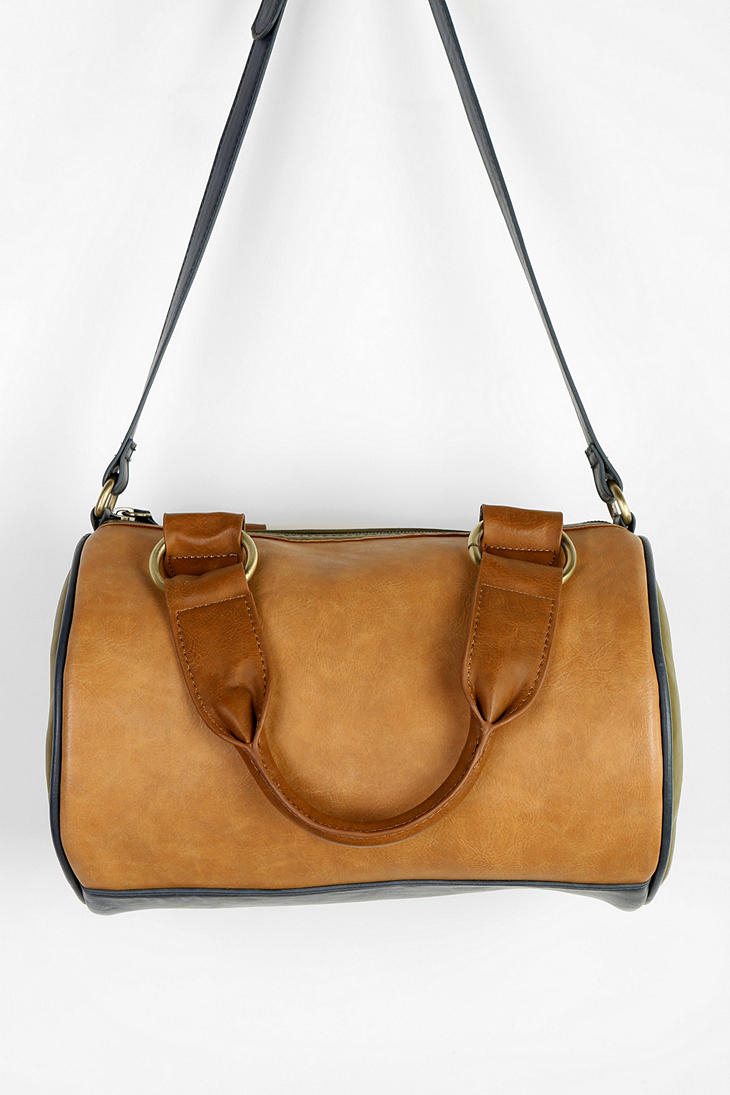Urban Outfitters Bdg Colorblock Vegan Leather Mini Duffle Bag in Brown ...