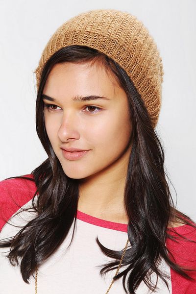 Bdg Lyst Brown Outfitters Beanie Slouchy Urban outfitters hats  beanie  urban  in