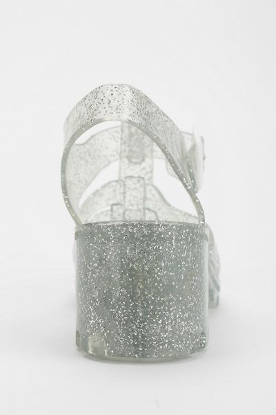 Urban Outfitters Juju Footwear Babe Jelly Heeled Sandal in Gray (GREY ...