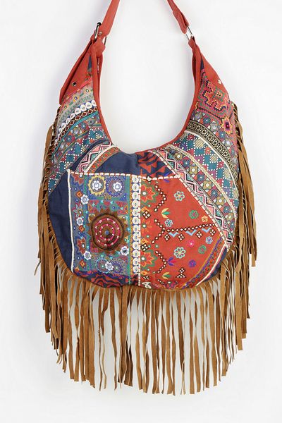 suede fringe hobo bag