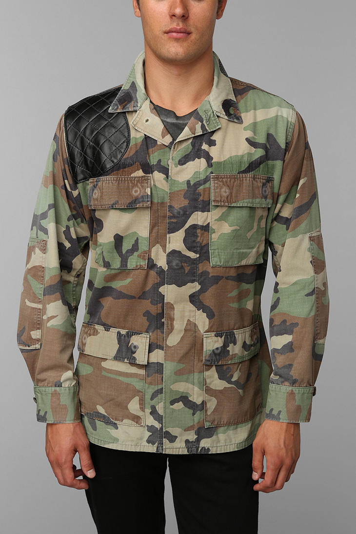 Urban Outfitters Faif X Urban Renewal Leatherpatch Camo Jacket in