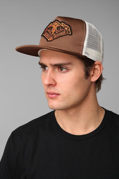Urban Outfitters Obey Search Destroy Trucker Hat in Brown for Men