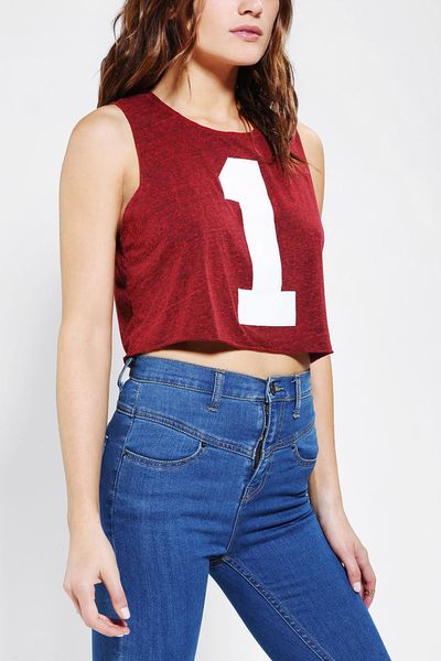 Urban Outfitters Project Social T Number 1 Cropped Muscle Tee in Red ...