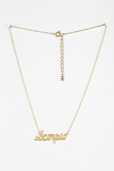 Urban Outfitters Zodiac Nameplate Necklace in Gold (SCORPIO) | Lyst