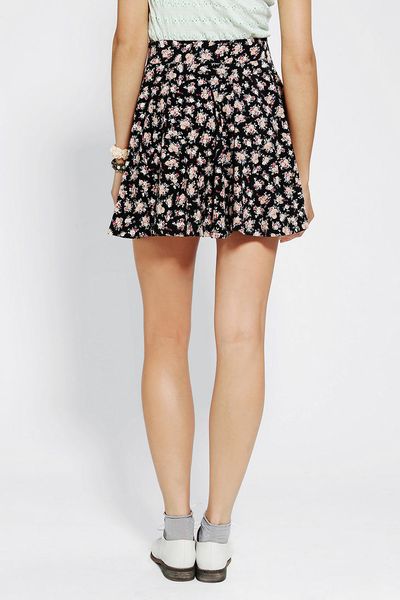 Urban Outfitters Pins and Needles Floral Circle Skirt in Black (WASHED ...