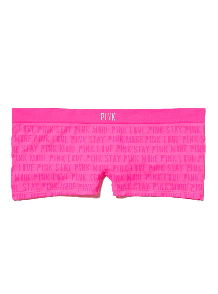 Victoria's Secret Seamless Boy Short Panty in Pink (pink logo) Lyst