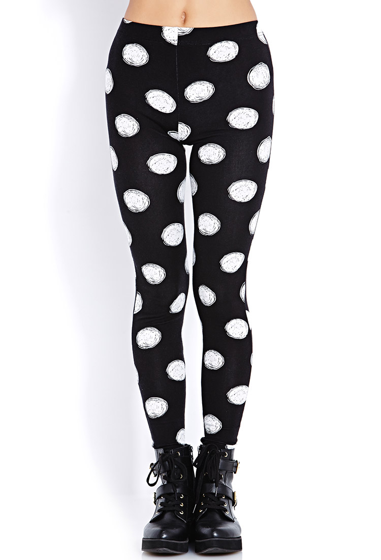 Forever 21 Sketched Polka Dot Leggings In White (Black/white) | Lyst Forever 21 Sketched Polka Dot Leggings In White (Black/white) | Lyst