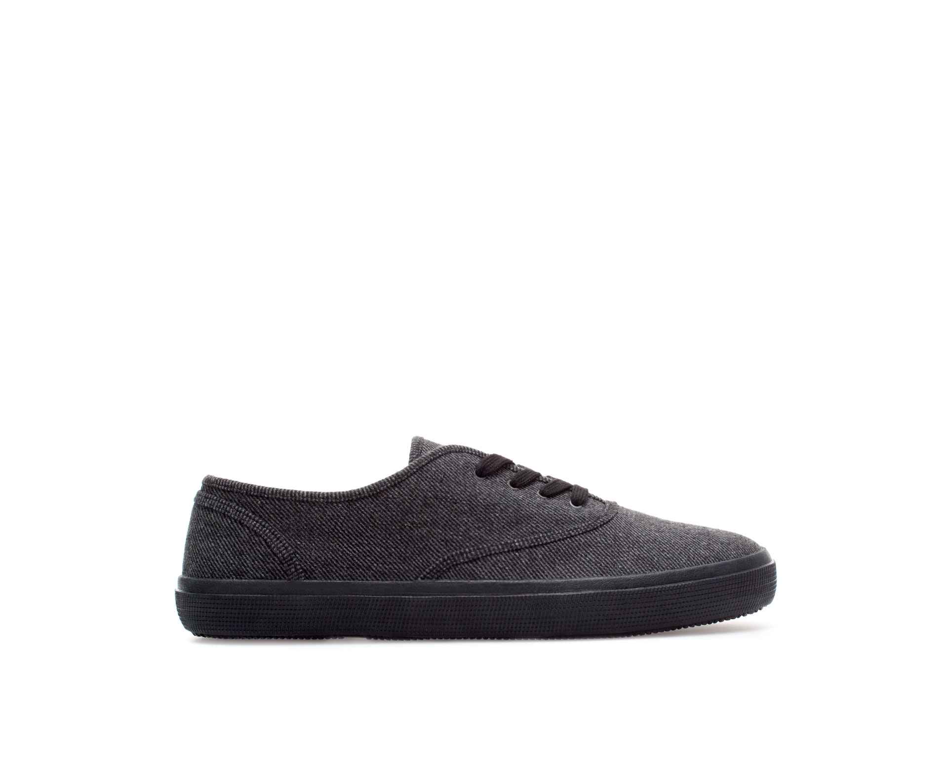 Zara Basic Plimsoll Sneaker in Gray for Men (Charcoal grey) Lyst