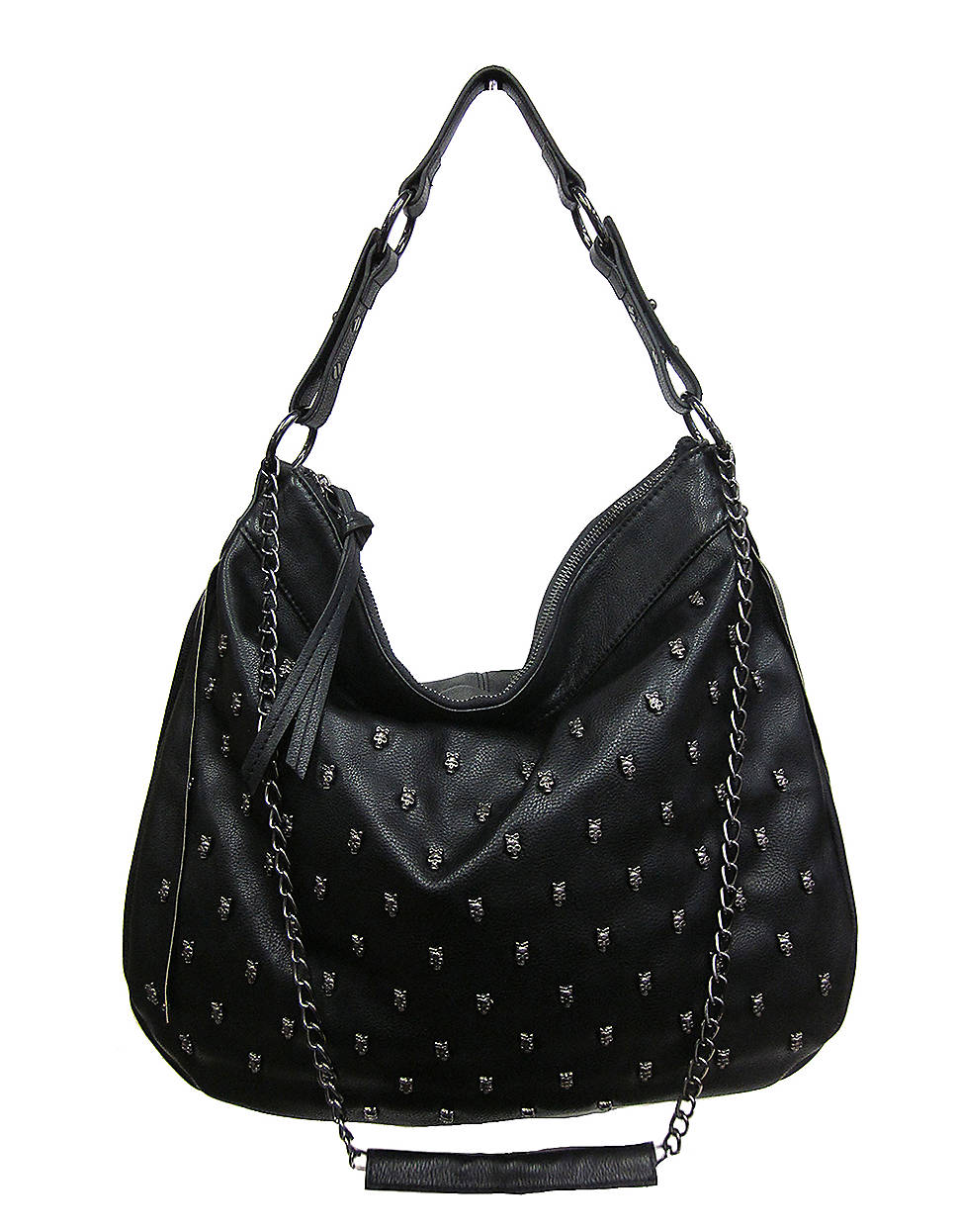 Betsey Johnson Skull Squad Faux Leather Hobo Bag in Black Lyst