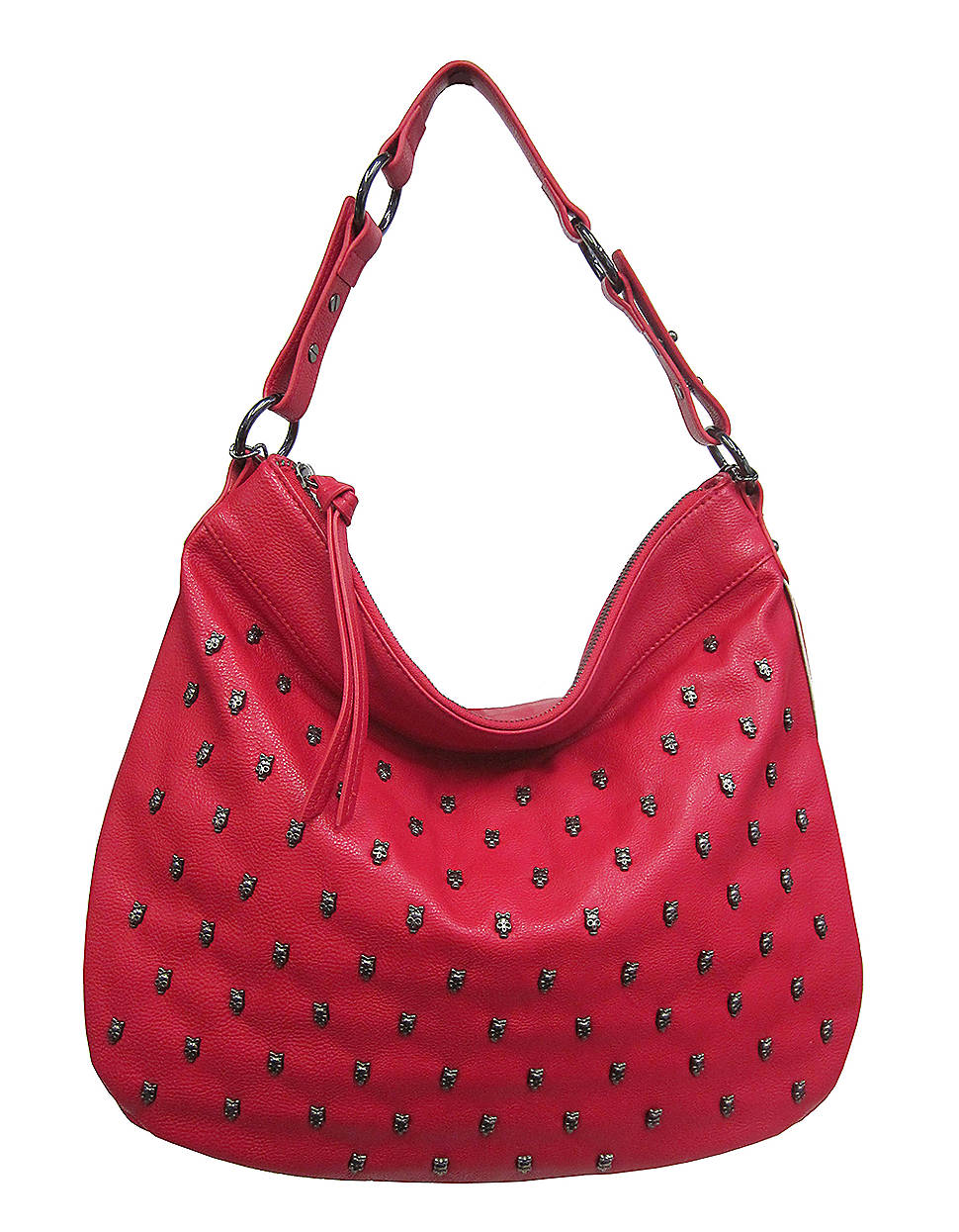 Betsey Johnson Skull Squad Faux Leather Hobo Bag in Red Lyst