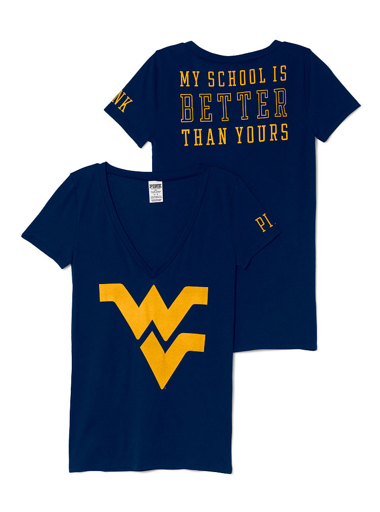 Victoria's Secret West Virginia University Mascot Vneck Tee in Blue