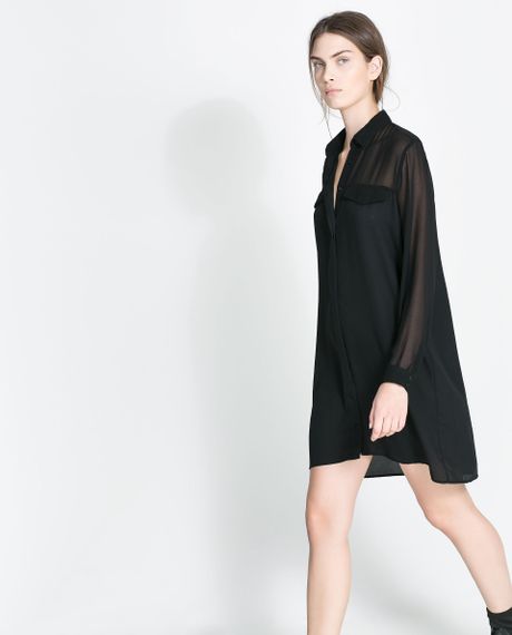Zara Shirt Dress in Black