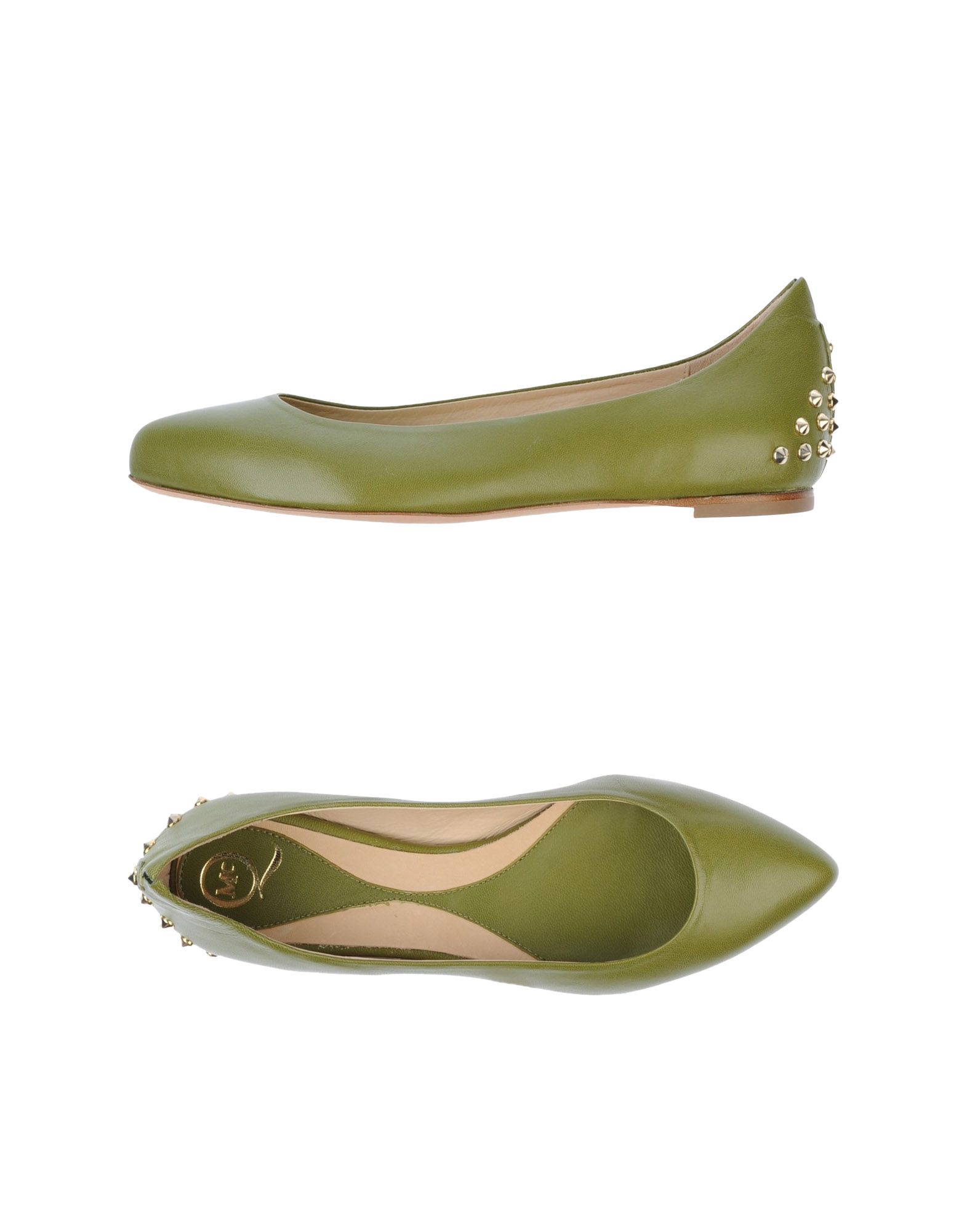 army green ballet flats