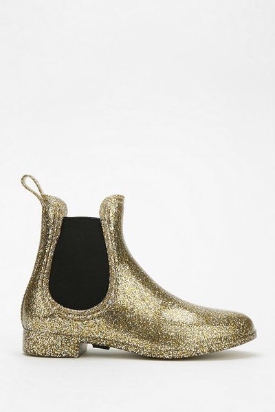 glitter ankle rain boots