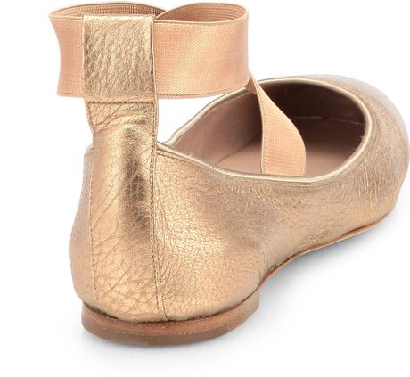 chloe gold ballet flats