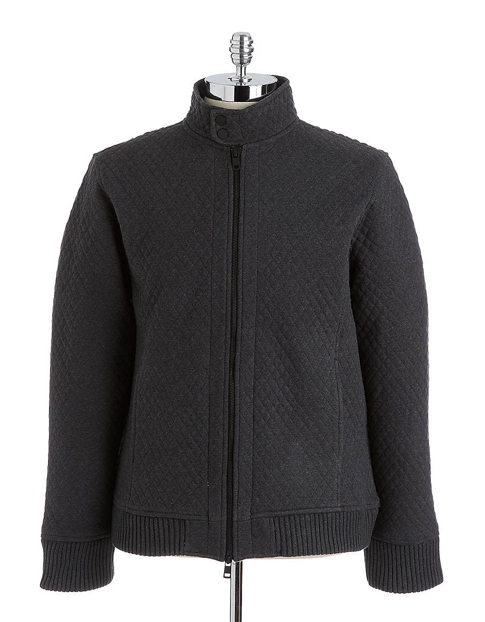 Dkny Quilted Cotton Bomber Jacket in Gray for Men (grey) Lyst