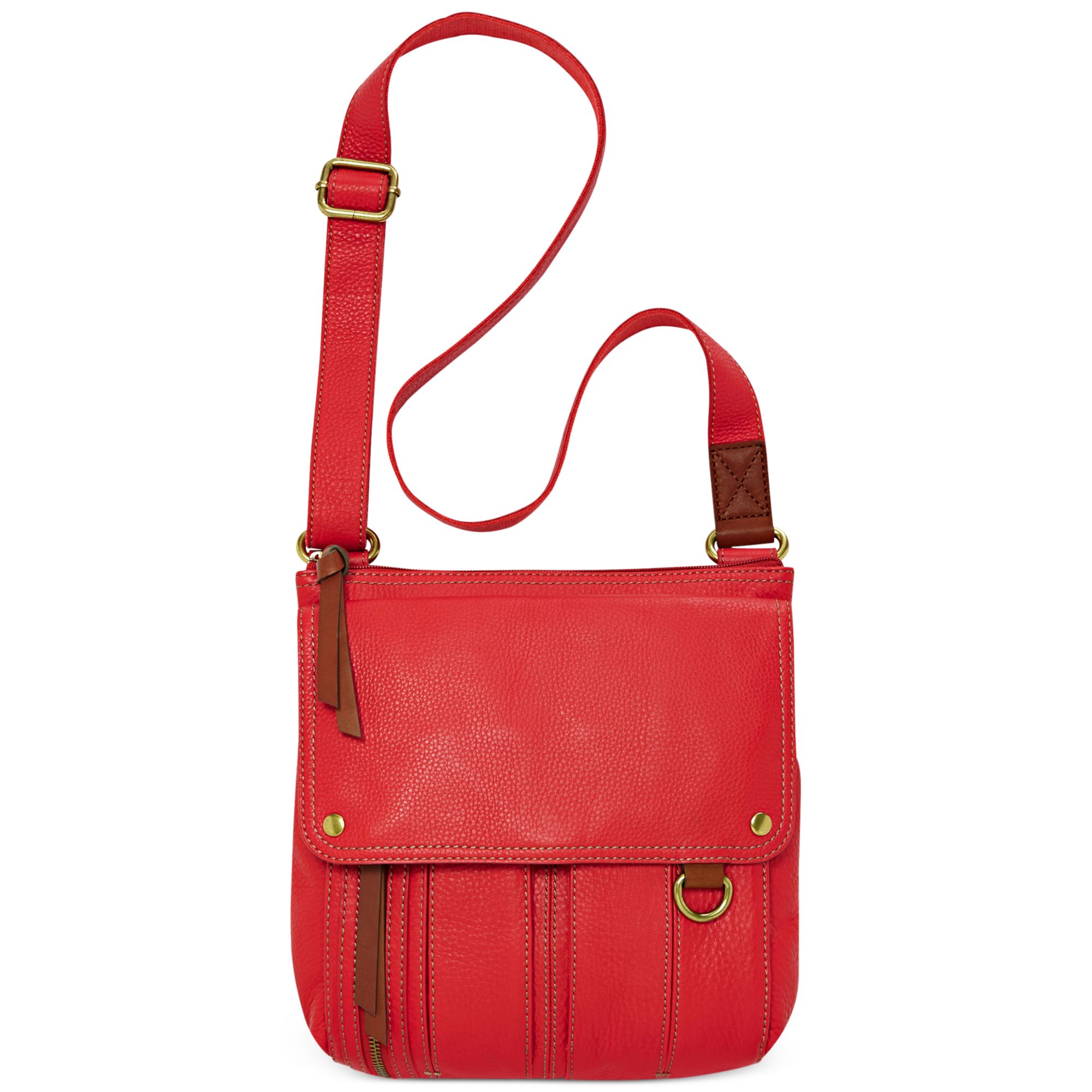 Fossil Morgan Leather Traveler Crossbody Bag in Red (REAL RED) | Lyst