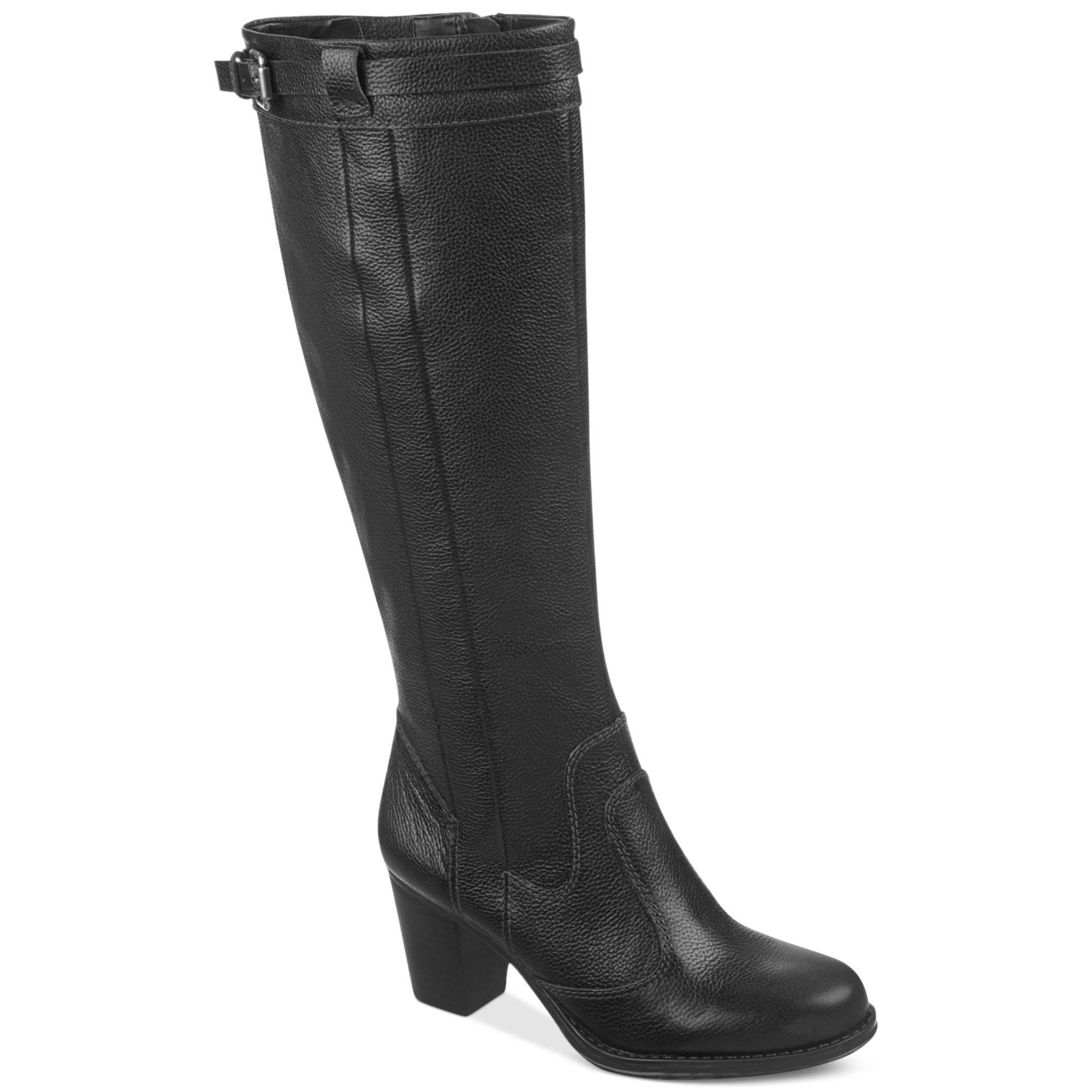 Naturalizer Damaris Wide Calf Tall Boots in Black (Black Leather ...