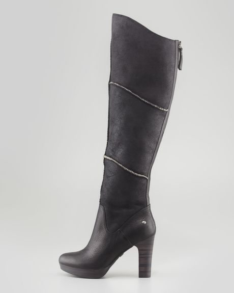 ugg high heel boots black