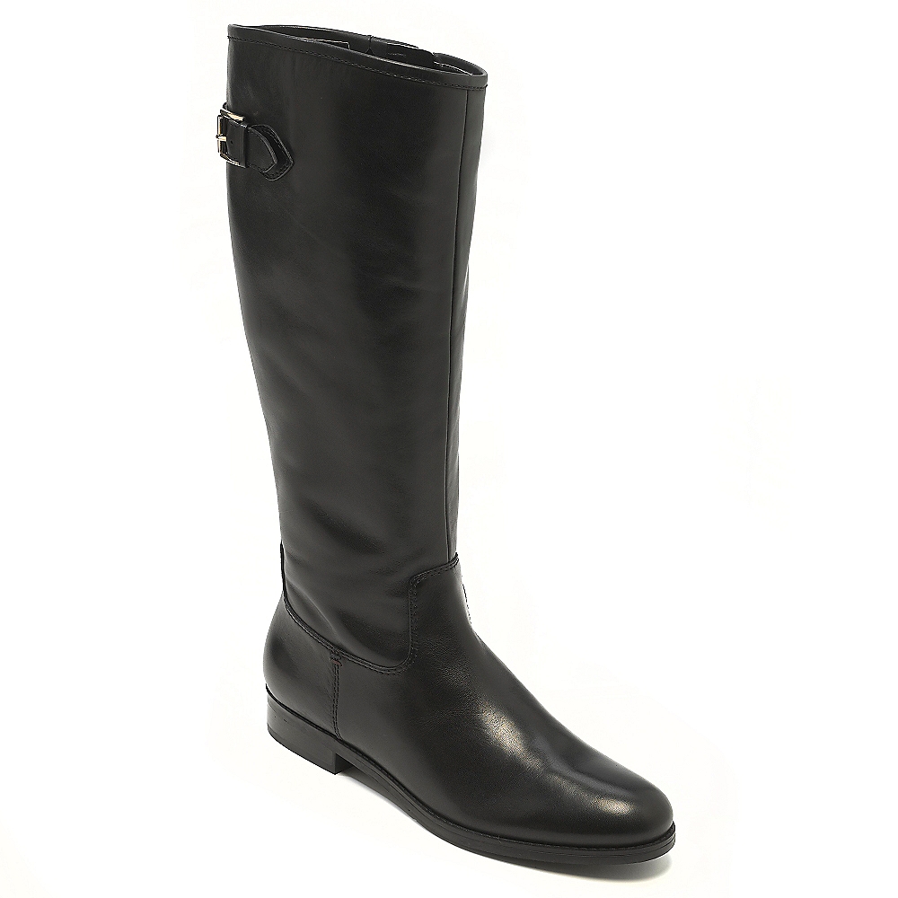 tommy hilfiger polished leather flat boot