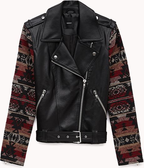 Forever 21 Out West Moto Jacket in Red (Blackred)