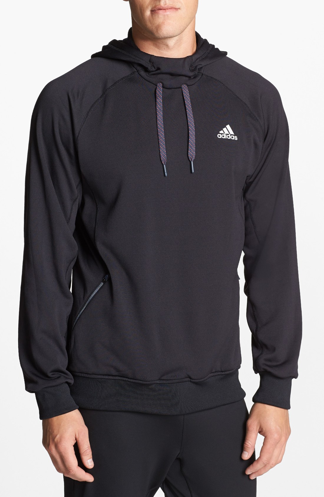 Adidas Climawarm Hoodie in Black for Men (Black/ Red) | Lyst
