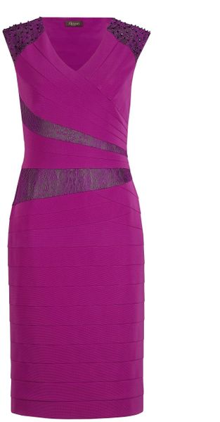 Alexon Lace and Jewel Dress in Purple