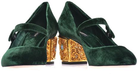 dolce and gabbana emerald heels