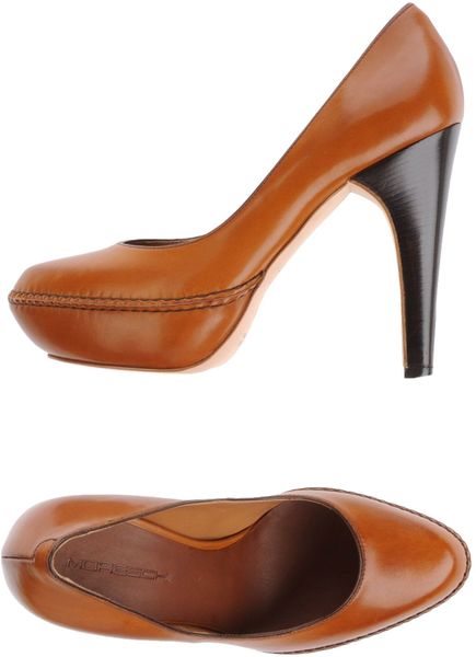 dark brown platform pumps